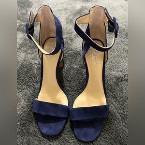 Vince Camuto dark blue suede heels